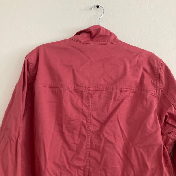 LL Bean Pink Full Zip Jacket 100% Cotton Preppy Classic Travel Lightweight 1X - Picture 10 of 13